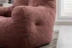 Soft Tufted Foam Bean Bag Chair With Teddy Fabric Bean Paste Red